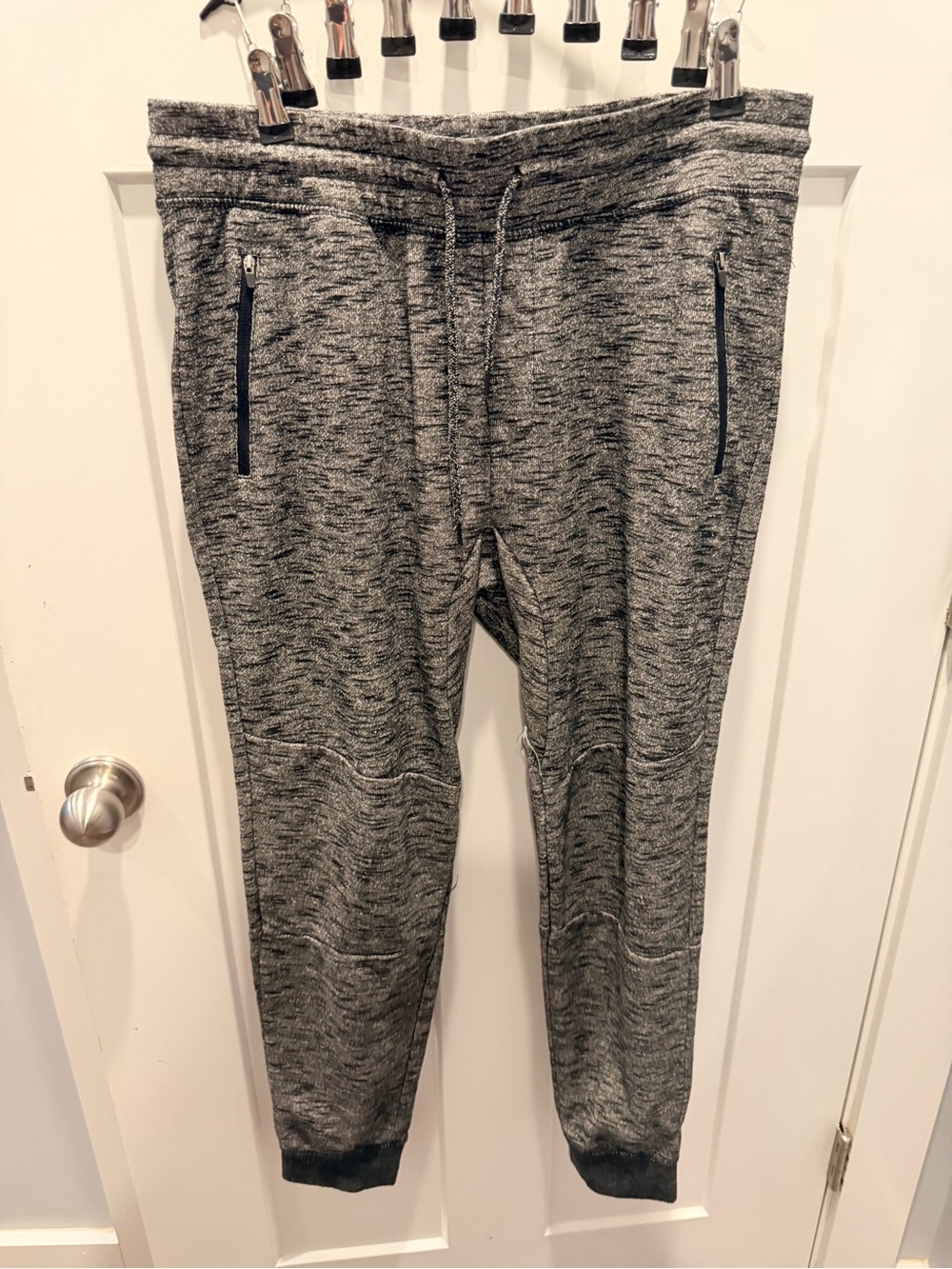 Brooklyn Cloth Men’s Large Gray Marled Jogger Pants Zip Pockets
